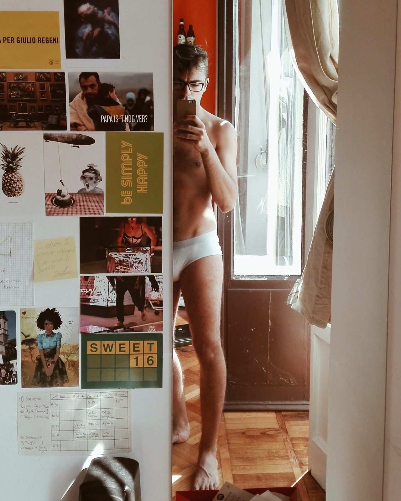 thekinkygrad:Don’t be shy…you look so cute in your whitey tighties!