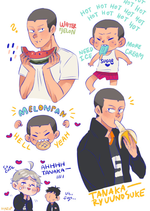 Tanaka-san w/ food is too da*n cute WHAA