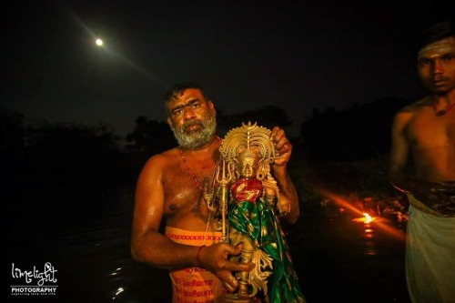 Bhadrakali during ritual bath, Kerala