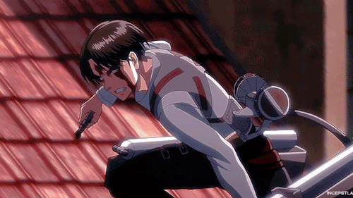 incepstla:  Random Levi Gifs 18 ♡: Levi in attack mode or Levi likes to throw people off roofs(?)   💣  