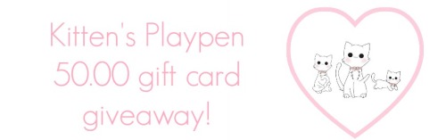 kittensplaypenshop:  Haven’t had one of these in a while,so why not! :3 As a thank you for your continued support,we are giving away a 50.00 gift card to one lucky winner! You can also enter this contest on our Facebook page! If you want to check