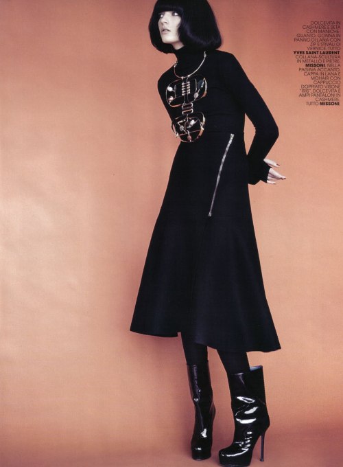 Claudia Knoepfel, Marie Claire Italia November 2008Ankle boots by Yves Saint Laurent