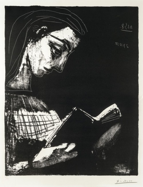 amare-habeo:   Pablo Picasso (1881 - 1973) - Reading Jacqueline (Jacqueline lisant), 1958 