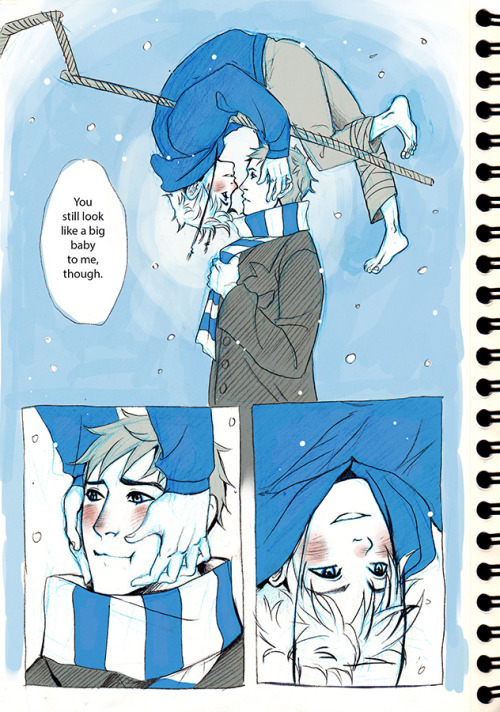 minonayoi:  missmurrka:  manlychan:  wishonavelvetsky:  miyuli:  Since some people seemed to like my previous comic about Jack and Jamie I thought I should draw you another little comic! (My sketchbook is turning into a ROTG anthology…)I bet Jack would’ve