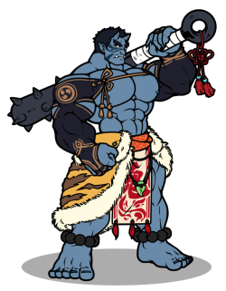 shiartfarts:  -UNNAMED ONI DUDE- He saved you from a pair of thugs and suddenly now he has declared you to be his master. He’s very overprotective.