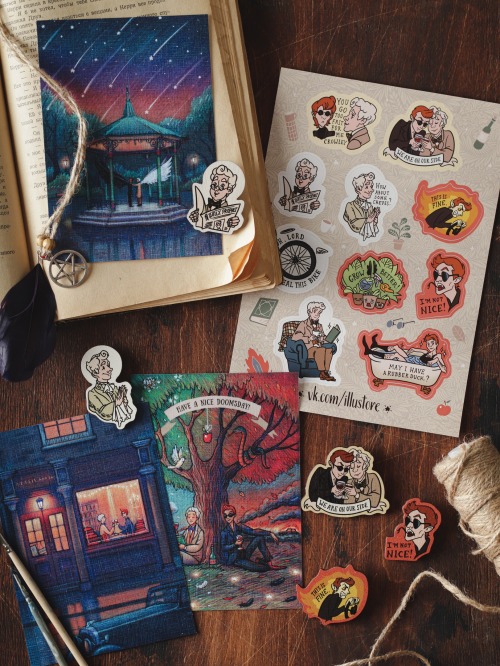 Good news for everyone who was asking about Good Omens postcards and other stuff! I have an Etsy sho