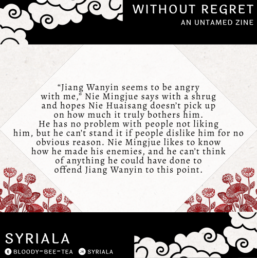 Here’s a little teaser for the Without Regret zine! This one is for a piece by @bloody-bee-tea