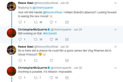 jeremyleerennerdotcom: chris mcquarrie gave a very cryptic response to a question about jeremy renne