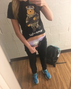 collegetease: I accidentally peed my panties so I had to wear underjams to school.