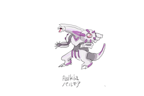 Drew Pokemon With My Left Hand, Palkia, Photoshop