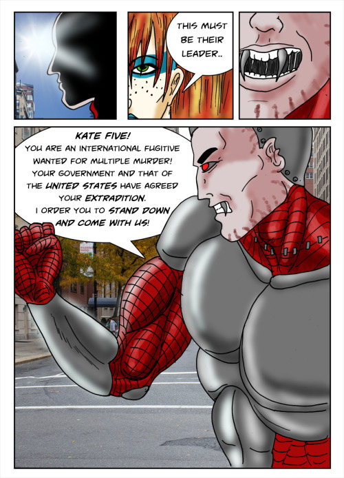 Kate Five vs Symbiote comic Pages 181 & 182