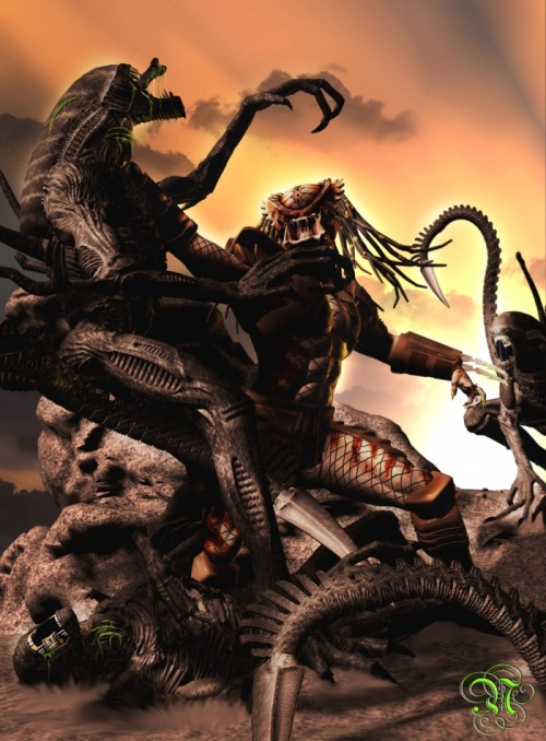 johnny-dynamo:Aliens Vs. Predator, by Neil Jary