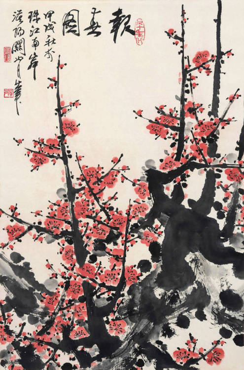 The red plum blossomHappy New Year and good luck in 2020