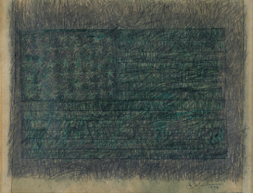 Jasper Johns, Green flag, 1956