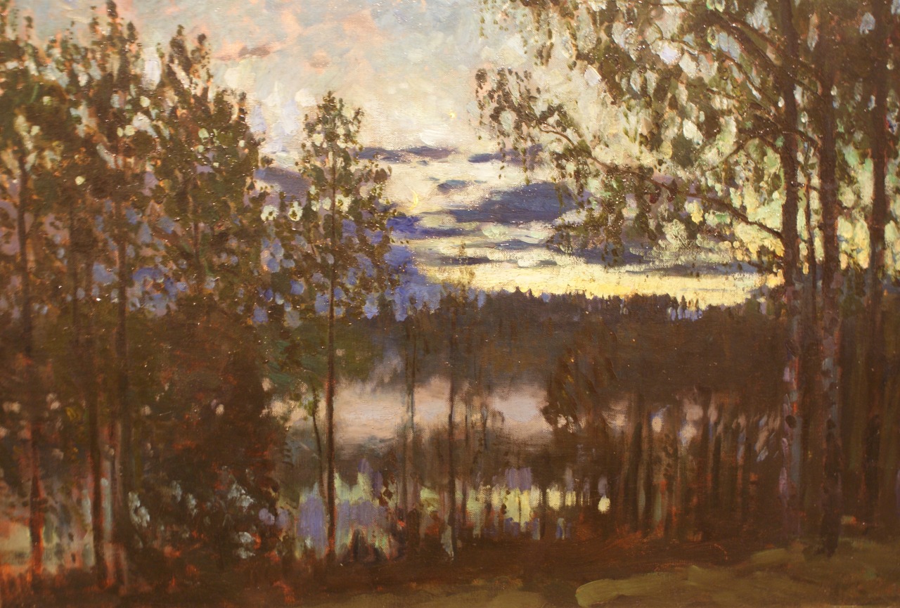 Stanislav Zhukovsky (Hrodna 1875 - Pruszkow 1944); Summer Evening on the lake, 1915;