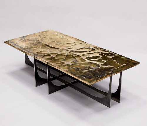  Erwan Boulloud, ‘Atacama’ Coffee Table, 2020, Cast Bronze Top, Steel Feet,Cm: H 38, L 150, D 73 (H: