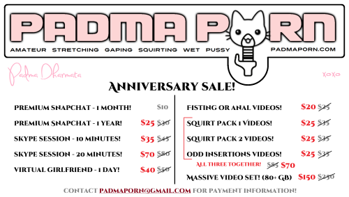 padmaporn: Yay!!! Today marks exactly one year since Padma Porn began! It has been quite a tremendou
