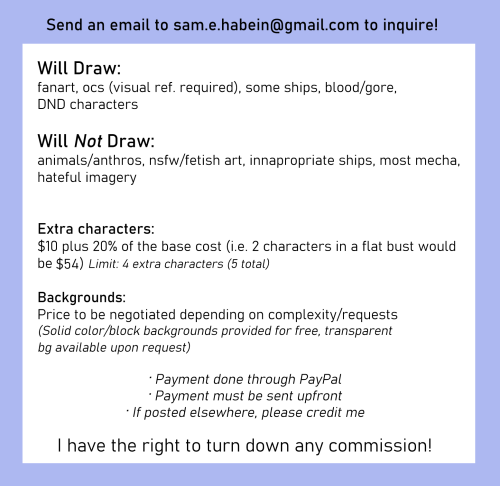 space-boy-art: space-boy-art:Commissions are now open! (Google docs version of this information w 