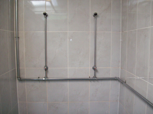 The men’s shower room at the Hebron Hall Christian Centre in Dinas Powys, Wales, UK. It serves