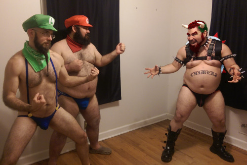 huerosmith:  artimues:  vatolobo:  Super Gay Mario Bears VS Leather Bowser  How much money do you think we could find to make this a porn? I’ll totally help fund :3   Oh this awesome 👍👍