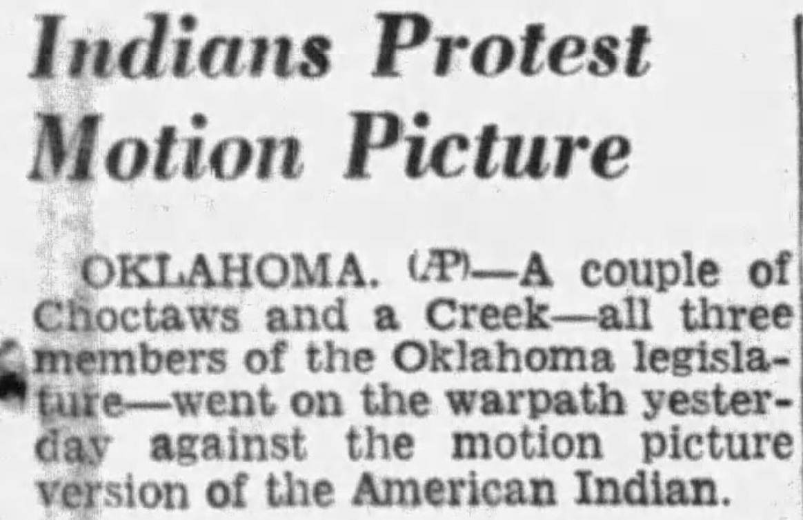 stephanemiroux:  oldshowbiz:  Native American protest is an element of film history