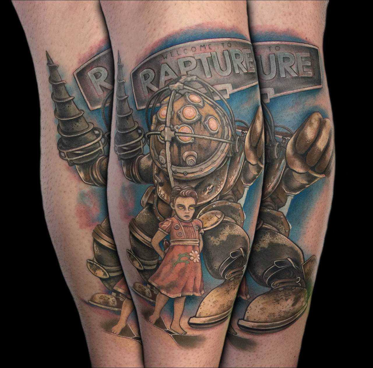Daddy astronaut and baby astronaut tattoo - Tattoogrid.net