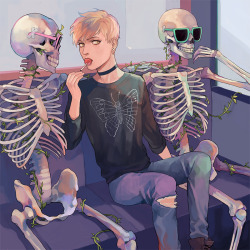 kelpls:  necromancer hanging out w some skeletons