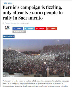 nama–slay:  4mysquad:      That’s 20950 more people than Hillary Clinton rallies!      0 media coverage.      I was there, like 10,000 people couldn’t even get in. How can people say that he doesn’t have a chance?     Clinton was touted by the