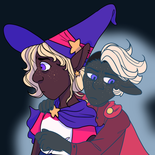 hallwinter:redraw of thisplease consider reblogging![image description: two drawings of Taako, a dar