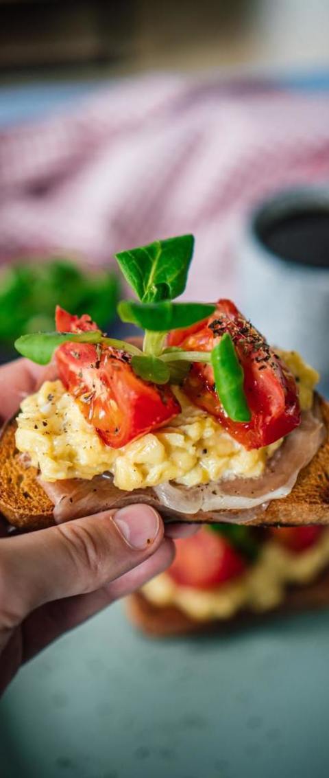 Scrambled Eggs Bruschetta With Tomatoes Recipe