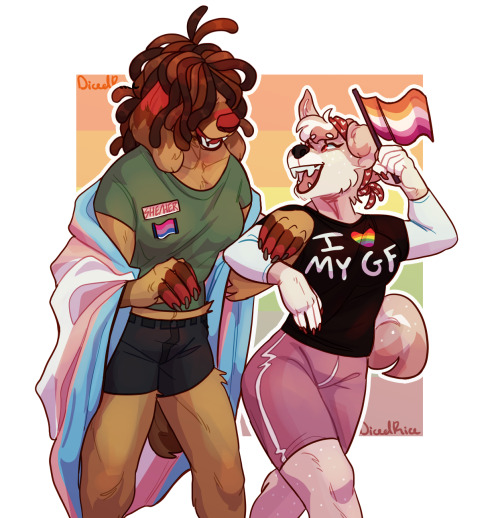 ricedoesart:  revamped some middle school ocs for pride Pepr and Peach