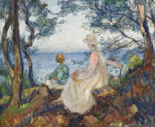  Coastal Landscape with Two Figures, Thorolf Holmboe