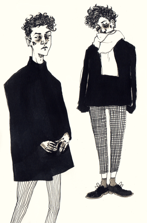 st-pam:    I filled a small sketchbook with people #1Pen, ink and watercolours, 2015  