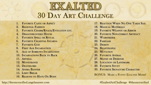 My Exalted Art Challenge for October has BEGUN!  Find out about what you can look forward to this mo