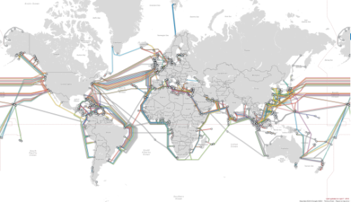 maptitude1:  Submarine cables around the world