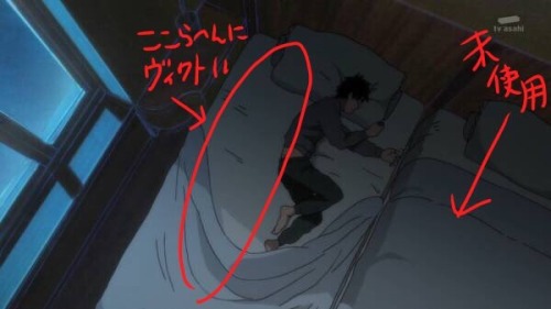 fencer-x:JP fan noticed that Victor sleeps with Yuuri while the other bed is unused. Welp.