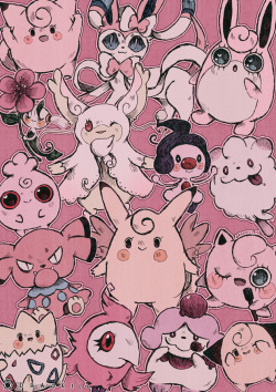 drawkill:  Made a fairy pokemon print to go along with my ghosty one I made last year. Fulfilling your need of both cute and creepy.   (◕‿◕✿)   SUPPORT ME ON PATREON! 
