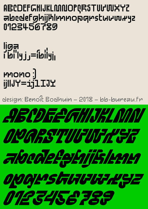 bb-bureau: 2 grid inspired typefaces!Standard (6 weights): 20, 40, 60, 80, 100 and 120Pickle-Standar