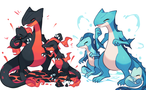 charamells:  Starter type swap evolutions