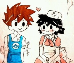 arrozconleshe: Nurse Satoshi by: @catsubun    💕 I Love these two! 