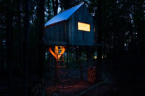 Treehouse in Quebec. A perfectly crafted treehouse in the woods. Located in Quebec, Canada. 