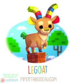cryptid-creations:  Daily Paint 1614. Legoat by Cryptid-Creations  Time-lapse, high-res and WIP sketches of my art available on Patreon (: Twitter  •  Facebook  •  Instagram  •  DeviantART   