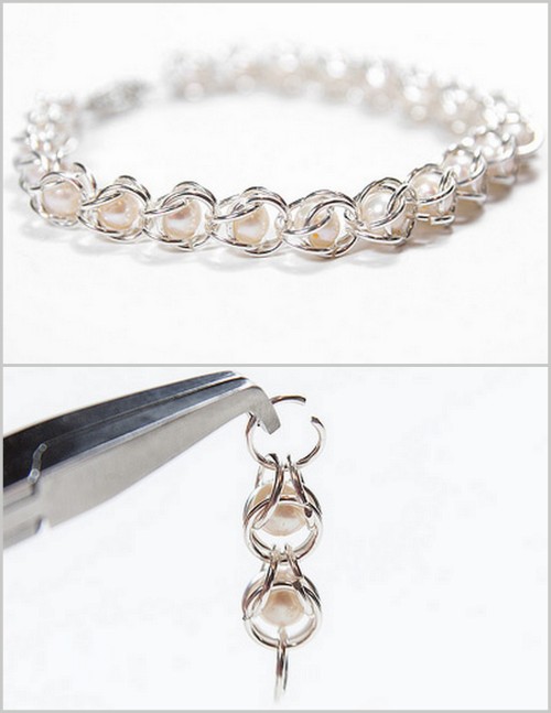 DIY Pearl Chain Maille Bracelet Tutorial from Irina&rsquo;s Cute Box here. I&rsquo;ve made chain mai