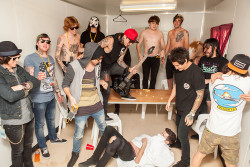 bandmembers-gonewild:  All Time Low, Pierce the Veil, Sleeping with Sirens and Of Mice &amp; Men ~shirtless band blog 