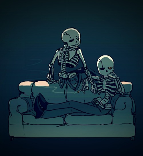 junkpilestuff:  Gaster!sans x Gaster!sans based on sketch in the link below  Sorry for the shitty resolution, my computer is kindabeing a dick right now.. lol  http://atomicshitpost.tumblr.com/post/134869999416/bare-skeleton-is-not-undertail-gsans-borurou