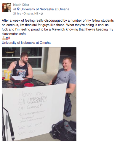 refinery29: Male college students are helping their classmates feel safe from threats and discrimina