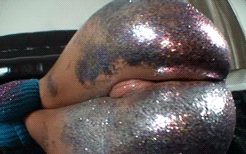 Sex Britney Brooks wearing glitter on her butt. pictures