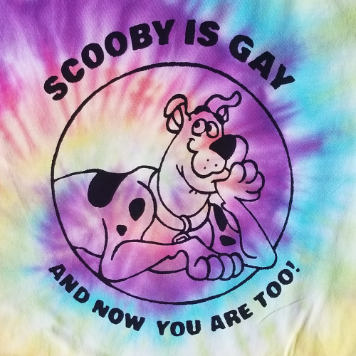  They’re finally done! SCOOBY IS GAY shirts for all! They come in white and extremely limited 