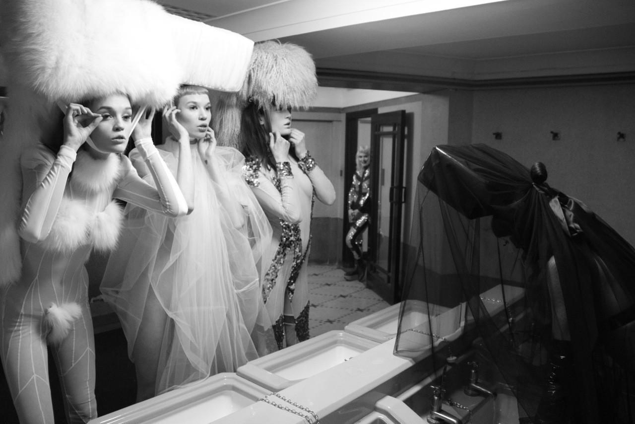 velved:  BACKSTAGE AT PAM HOGG F/W 2013 SHOW, London  Photo Robert Montgomery 