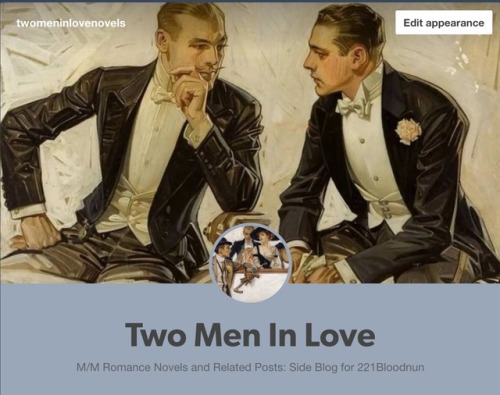 Two Men In Love side blogTo make it easier to find my m/m romance novel posts, I will be reblogging 